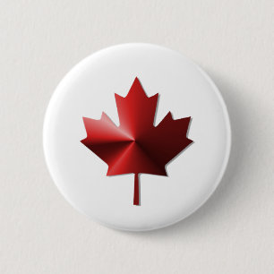 Canada Flag Maple Leaf Button