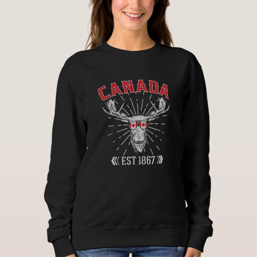 Canada Flag Maple Leaf Est 1867 Sunbril Canada Trui (Voorkant)