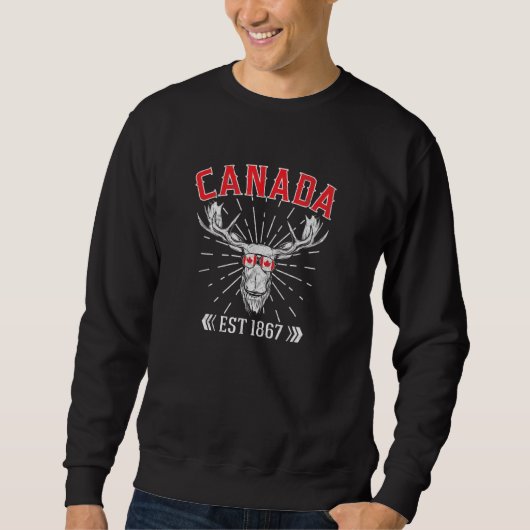 Canada Flag Maple Leaf Est 1867 Sunbril Canada Trui (Voorkant)