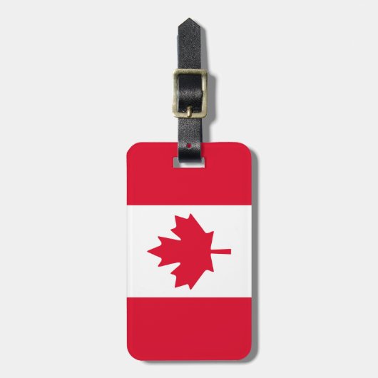 Canada Flag Maple Leaf Red White Canada Bagagelabel (Voorkant verticaal)