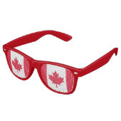 Canada Flag Maple Leaf Red White Canada Retro Zonnebril (Gekanteld)