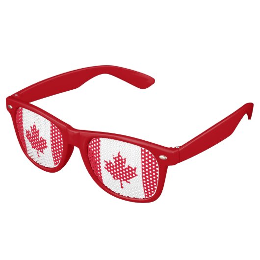 Canada Flag Maple Leaf Red White Canada Retro Zonnebril (Gekanteld)