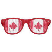 Canada Flag Maple Leaf Red White Canada Retro Zonnebril (Voorkant)