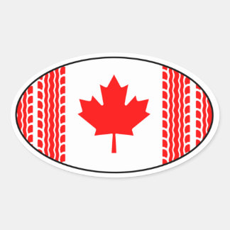 Canada Flag Maple Leaf Solidarity Canadian Trucker Ovale Sticker