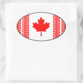 Canada Flag Maple Leaf Solidarity Canadian Trucker Ovale Sticker (Tas)