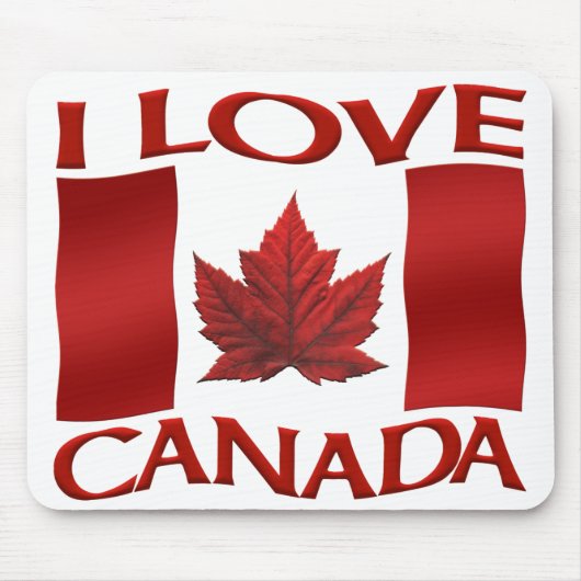 Canada Flag Mousepad I Love Canada Mousepad Muismat (Voorkant)