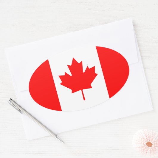 Canada Flag Ovale Sticker (Envelop)