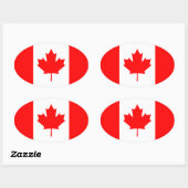 Canada Flag Ovale Sticker (Vel)