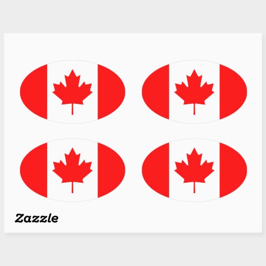 Canada Flag Ovale Sticker (Vel)