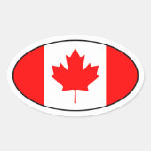 Canada Flag Ovale Sticker (Voorkant)