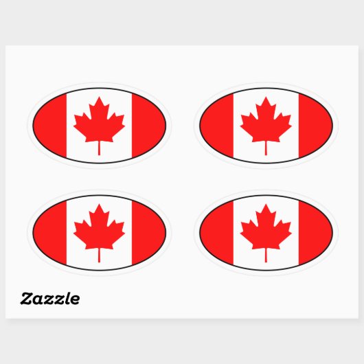 Canada Flag Ovale Sticker (Vel)