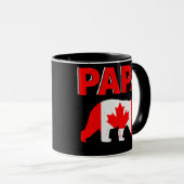 Canada Flag Papa Beer Funny Canadian Dad Father's Mok (Voorkant rechts)