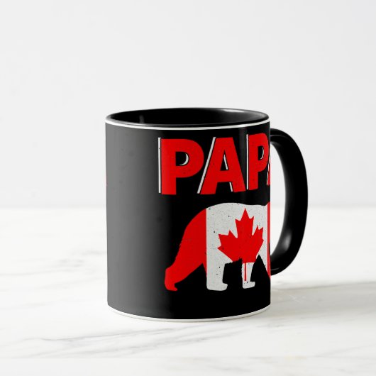 Canada Flag Papa Beer Funny Canadian Dad Father's Mok (Voorkant rechts)