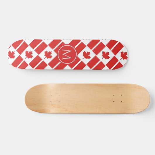 CANADA Flag Patriottic Custom MONOGRAM Persoonlijk Skateboard (Horizontaal)