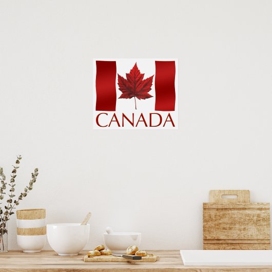 Canada Flag Poster Canada Flag Souvenir Art Print (Keuken)