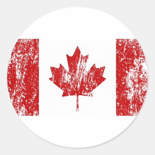 Canada Flag Pride Ronde Sticker (Voorkant)