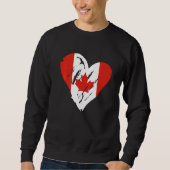 Canada Flag Retro Heart Canadian Maple Leaf Trui (Voorkant)