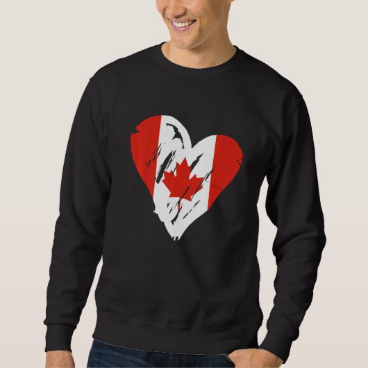 Canada Flag Retro Heart Canadian Maple Leaf Trui (Voorkant)