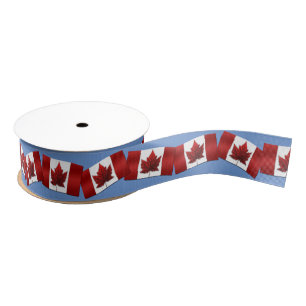 Canada Flag Ribbon Custom Canada Ribbon Grosgrain Lint