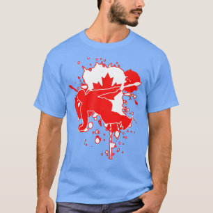 Canada Flag Snowboarder Canadian Snowboarding (1) T-shirt