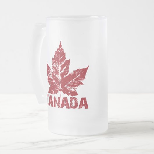 Canada Flag Souvenir Beer Glass Canada Mok (Voorkant links)