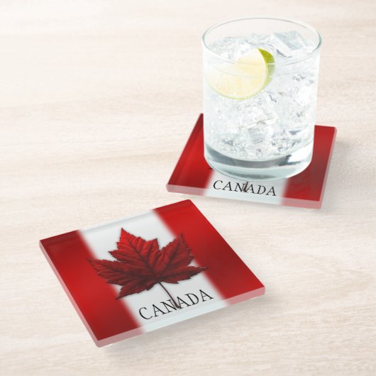 Canada Flag Souvenir Onderzetter Custom Canada Ond Glazen Onderzetter (Schuin)