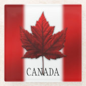 Canada Flag Souvenir Onderzetter Custom Canada Ond Glazen Onderzetter (Voorkant)