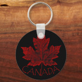 Canada Flag Souvenir Sleutelhanger en Canada Maple (Voorkant)