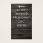 Canada Flag Sympathie Memorial Funeral Prayer Kaar Visitekaartje (Achterkant)