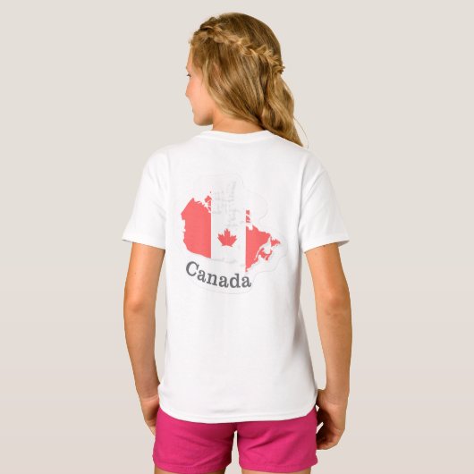 Canada Flag T-shirt – Flat Sticker Design (Achterkant volledig)