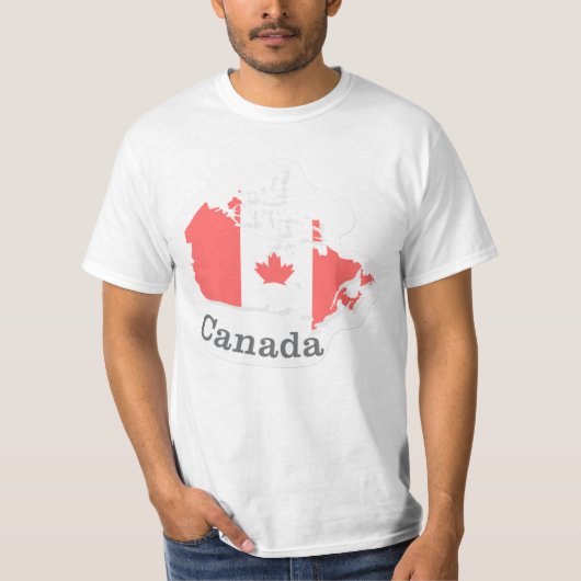 Canada Flag T-shirt – Flat Sticker Design (Voorkant)