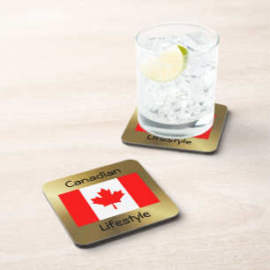 Canada Flag+Text Onderzetter