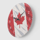 Canada Flag Wall Clock — Waving Flag Design Grote Klok (Hoek)