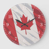Canada Flag Wall Clock — Waving Flag Design Grote Klok (Voorkant)