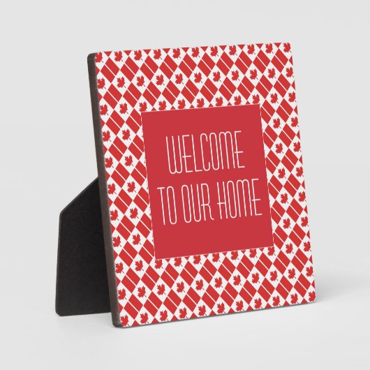 CANADA FLAG Welkom bij ons thuis Gepersonaliseerd Fotoplaat (Voorkant)