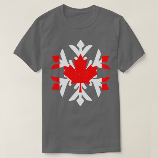 Canada Flag Winter Snowflake Design T-shirt (Design voorkant)