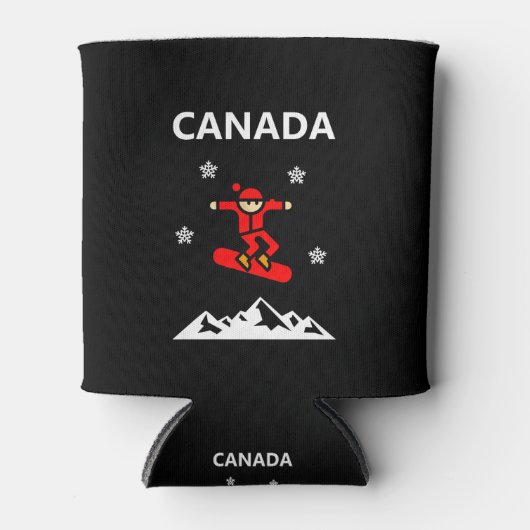 Canada Flying Red Snowboarder Kleur Blikjeskoeler (Voorkant)