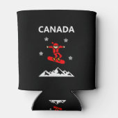 Canada Flying Red Snowboarder Kleur Blikjeskoeler (Achterkant)