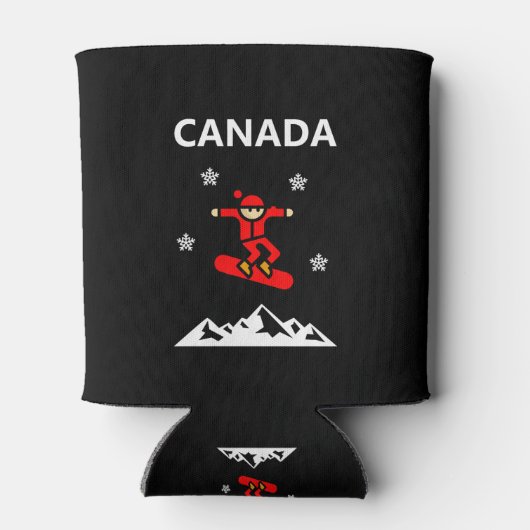 Canada Flying Red Snowboarder Kleur Blikjeskoeler (Achterkant)