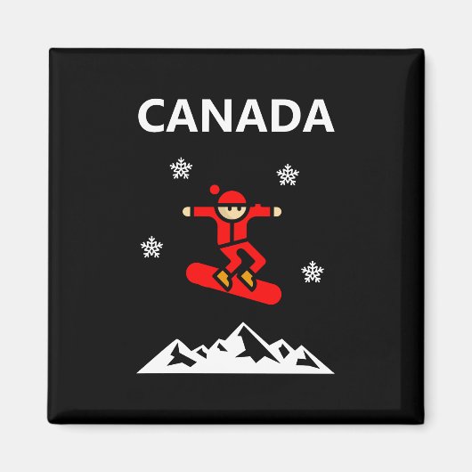 Canada Flying Red Snowboarder Kleur Magneet (Voorkant)