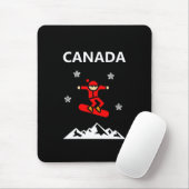 Canada Flying Red Snowboarder Kleur Muismat (Met muis)