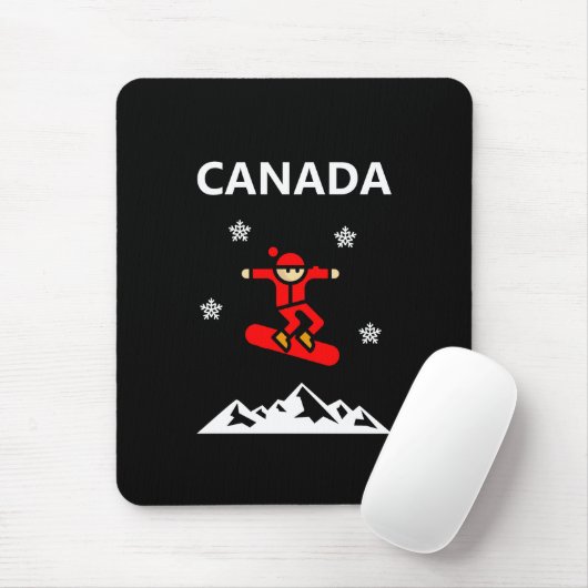 Canada Flying Red Snowboarder Kleur Muismat (Met muis)
