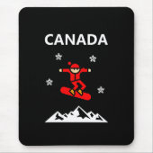 Canada Flying Red Snowboarder Kleur Muismat (Voorkant)