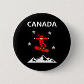 Canada Flying Red Snowboarder Kleur Ronde Button 5,7 Cm (Voorkant)