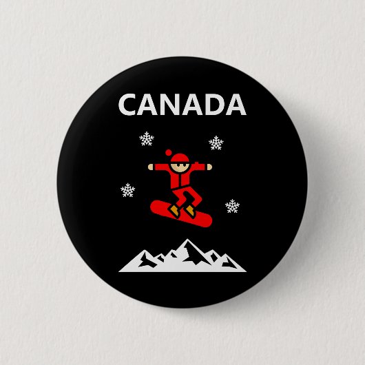 Canada Flying Red Snowboarder Kleur Ronde Button 5,7 Cm (Voorkant)