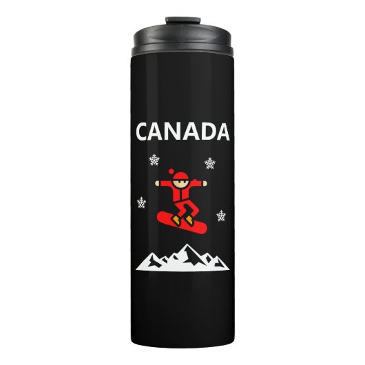 Canada Flying Red Snowboarder Kleur Thermosbeker (Voorkant)