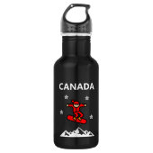 Canada Flying Red Snowboarder Kleur Waterfles (Voorkant)