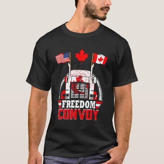 Canada Freedom Convoy 2022 Canadian Truckers Suppo T-shirt (Voorkant)