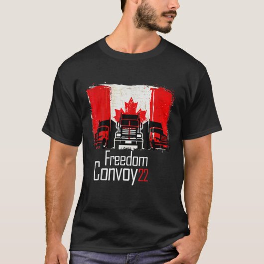 Canada Freedom Convoy 2022 Canadian Truckers T-shirt (Voorkant)