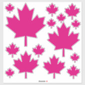 Canada Fuchsia Schets Stijlvol esdoornblad Sticker (Vel)
